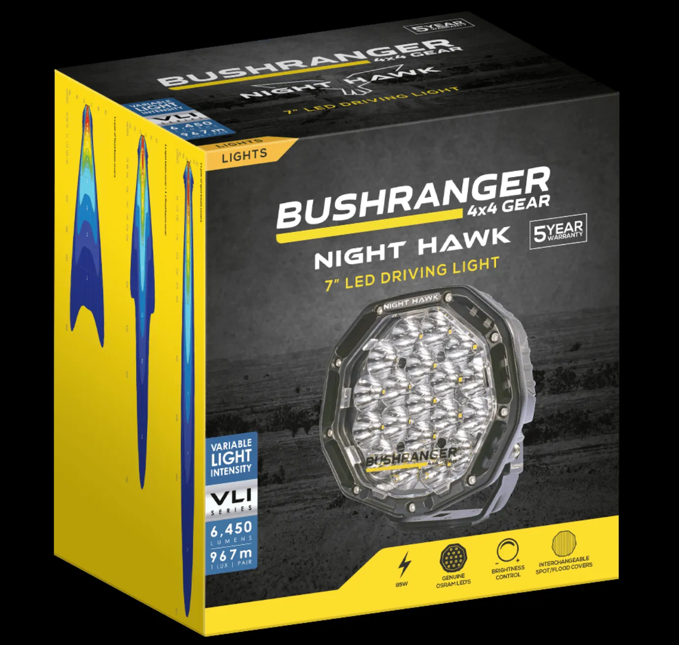 2x Phares 7" Spot Bushranger Night Hawk SR (Faisceau inclus) - Image 5