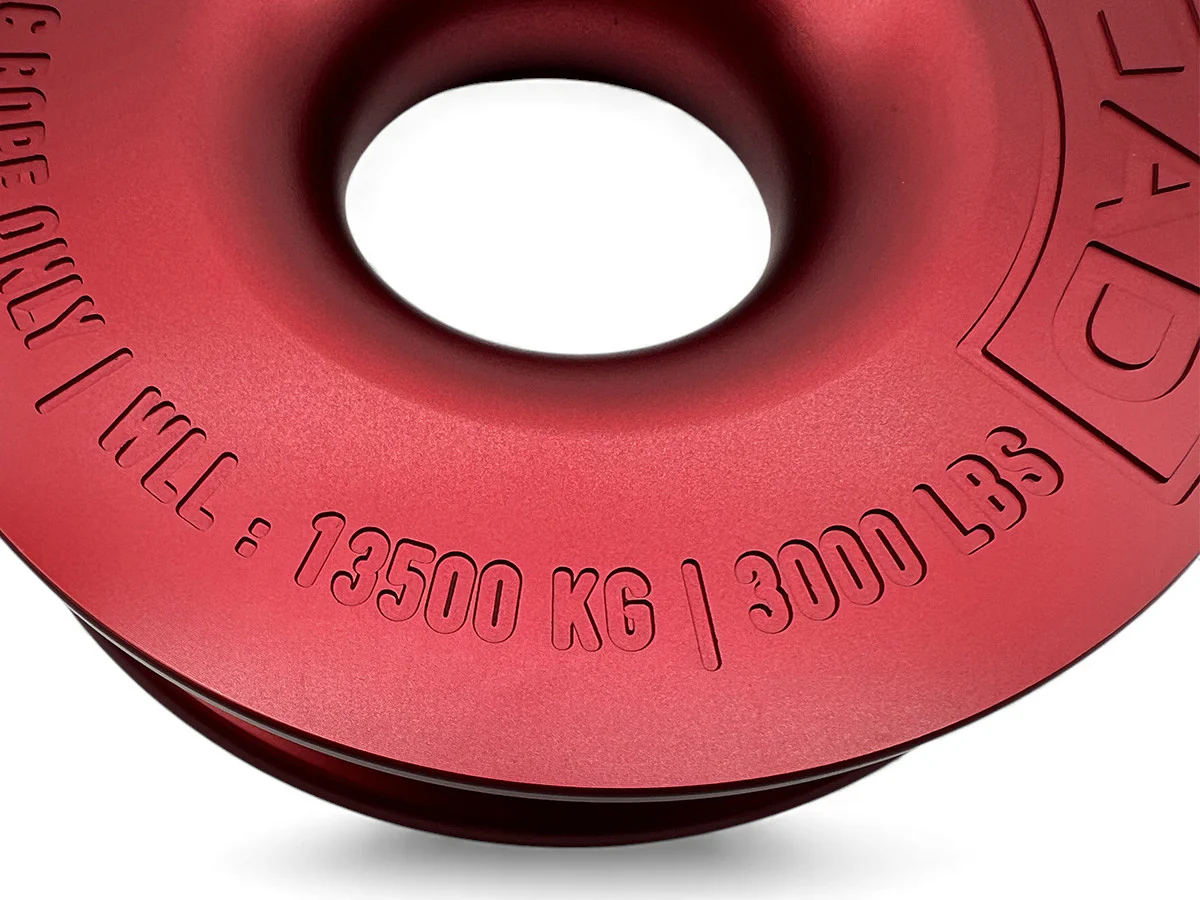 Anneau de treuillage alu 13.5T Ø148mm rouge avec etui N4-Offroad - Image 10