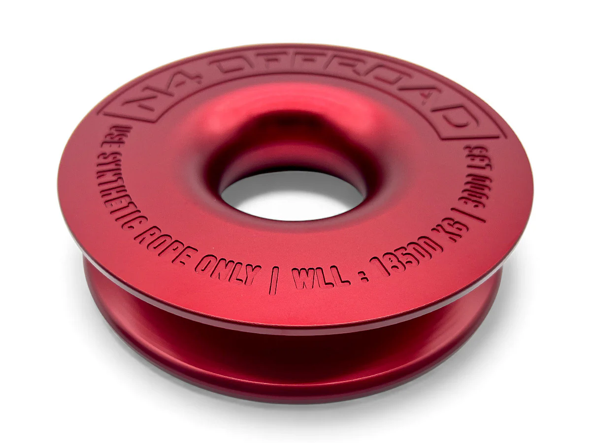 Anneau de treuillage alu 13.5T Ø148mm rouge avec etui N4-Offroad - Image 3