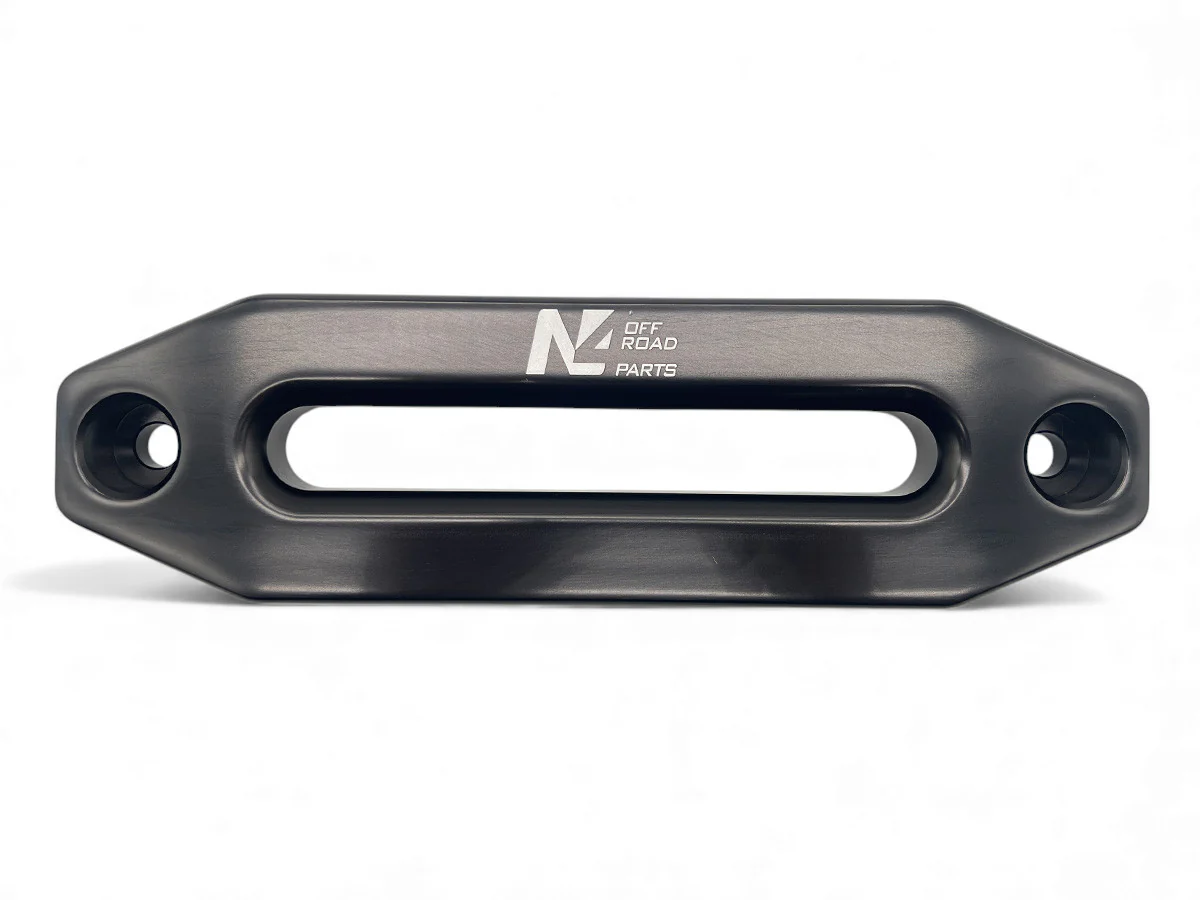Ecubier aluminium noir pour corde de treuil synthétique N4-Offroad - Image 2