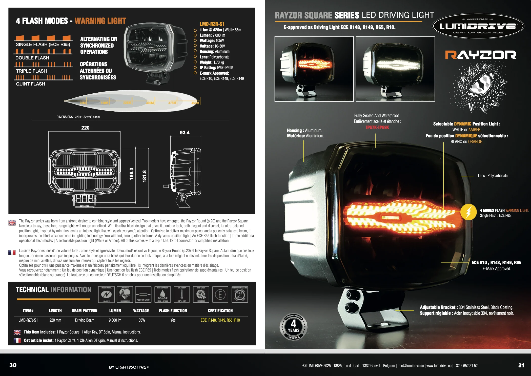 Feux de Position LUMIDRIVE Rayzor S1 - Puissance & Style - Image 6