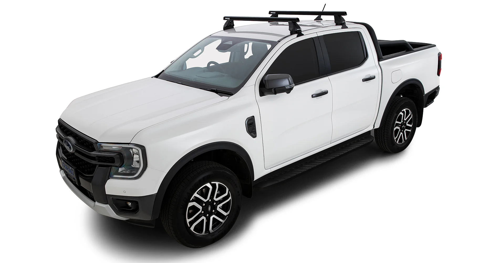 Kit 2 barres de toit Heavy Duty noire 1250mm série 2500 Ford Ranger T9 & Raptor T9 (P703) 2022+ - RHINO-RACK - Image 2