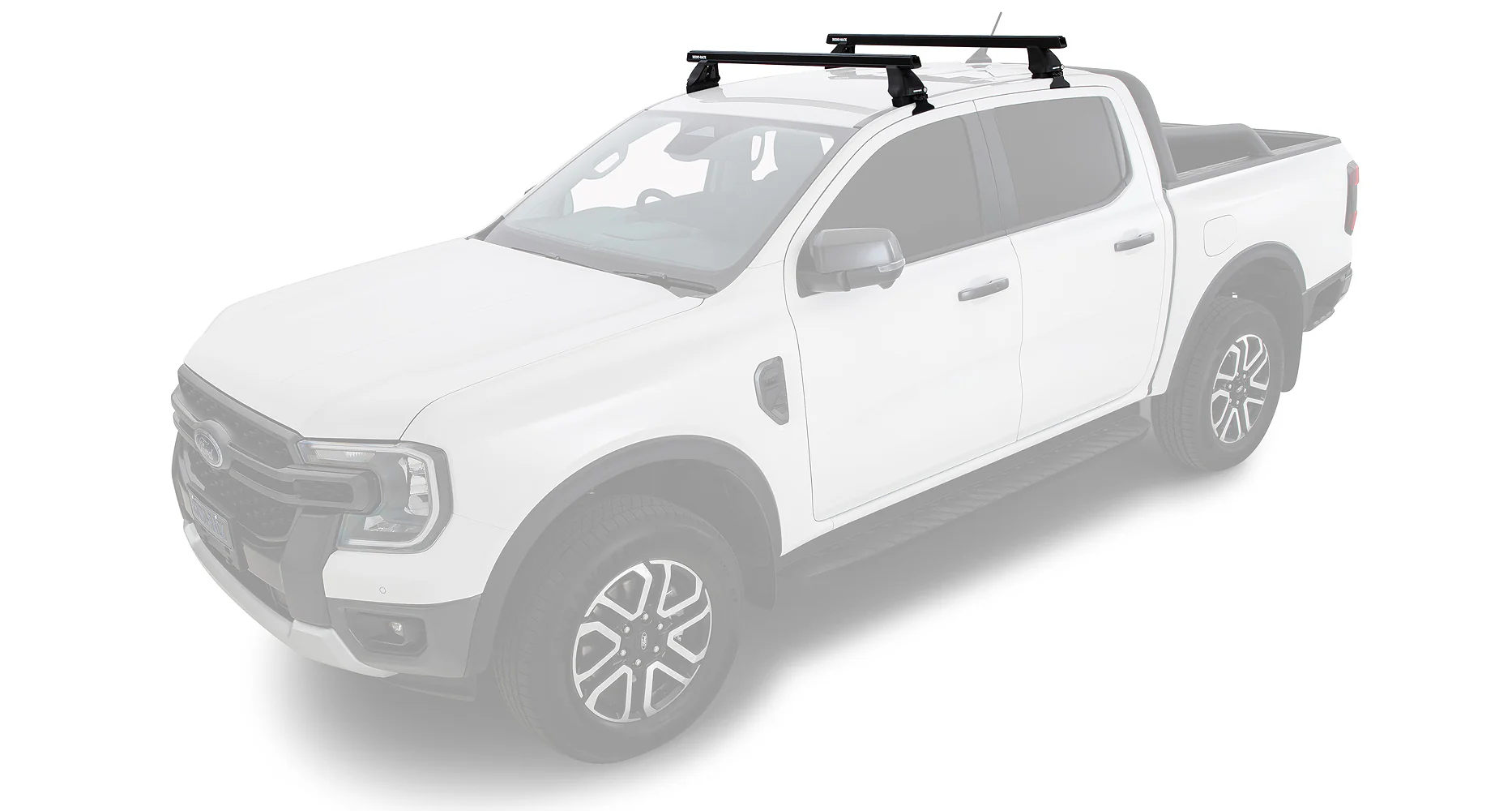 Kit 2 barres de toit Heavy Duty noire 1250mm série 2500 Ford Ranger T9 & Raptor T9 (P703) 2022+ - RHINO-RACK - Image 3