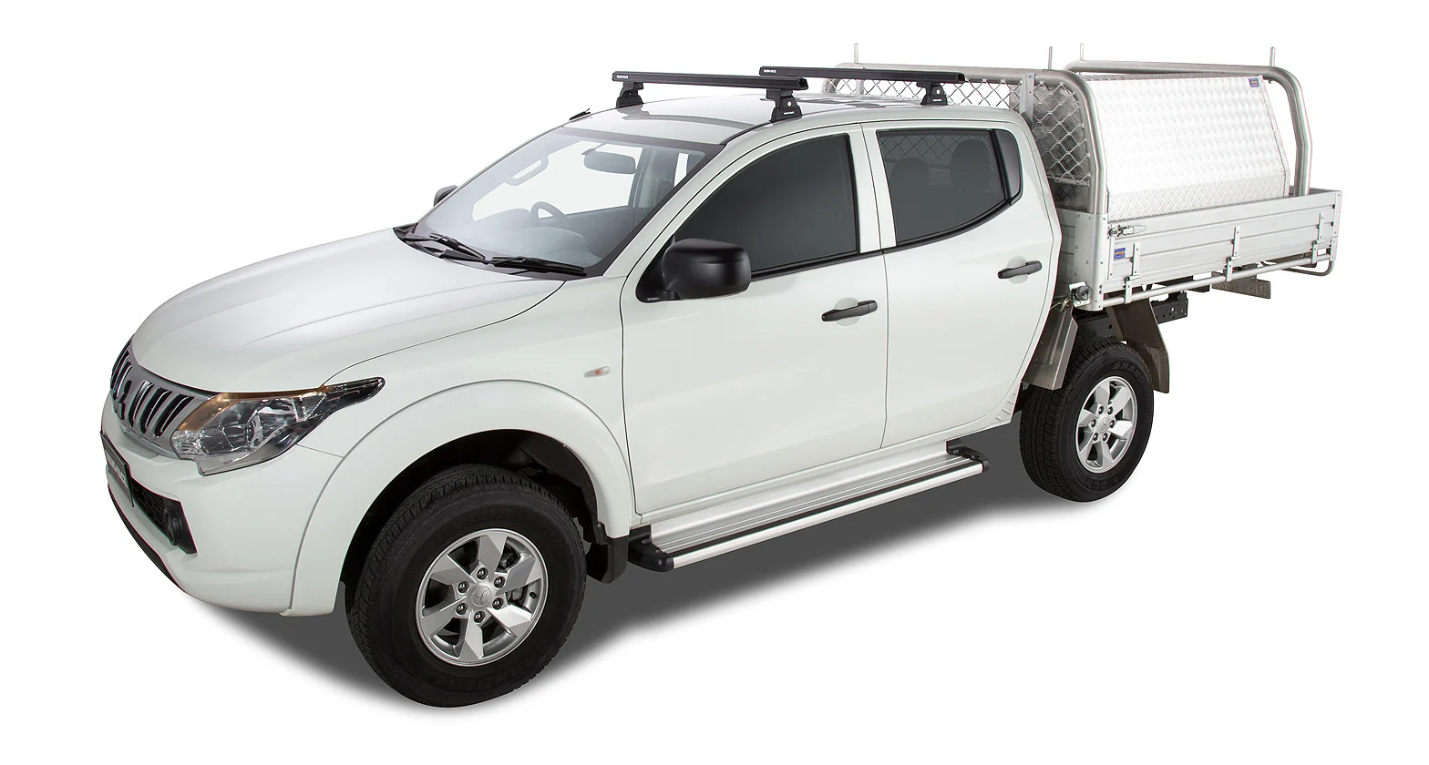 Kit 2 barres de toit noire 1250 mm Heavy Duty RLT600 Ditch Mount Mitsubishi L200 Gen V MQ/MR 2015+ - RHINO-RACK - Image 3