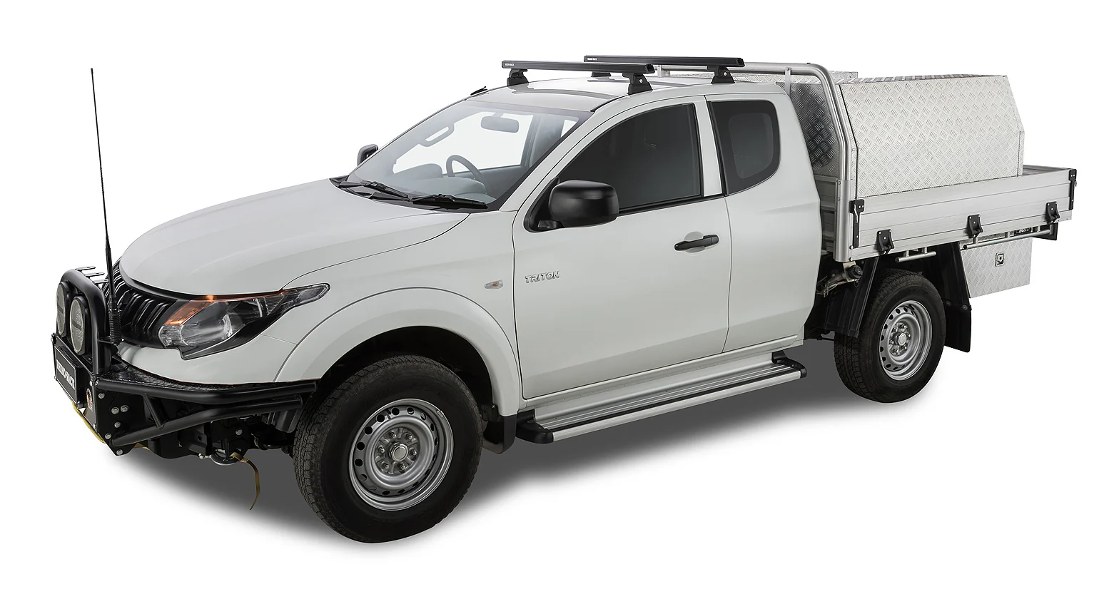Kit 2 barres de toit noire 1250 mm Heavy Duty RLT600 Ditch Mount Mitsubishi L200 Gen V MQ/MR 2015+ - RHINO-RACK - Image 6