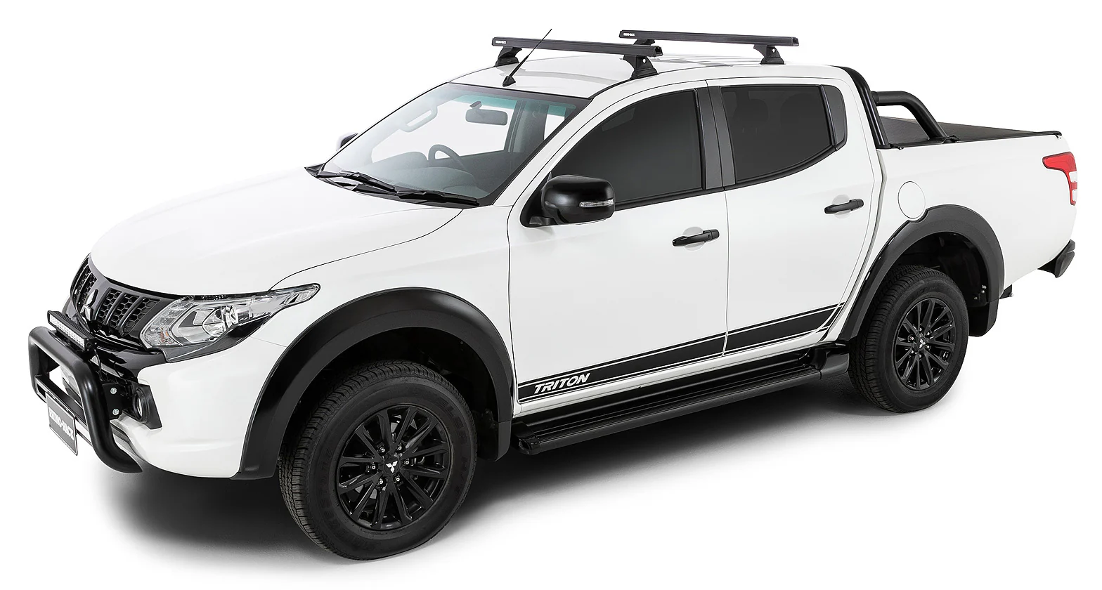 Kit 2 barres de toit noire 1250mm Heavy Duty RCH Trackmount Mitsubishi L200 Gen V MQ/MR 2015+ - RHINO-RACK - Image 3