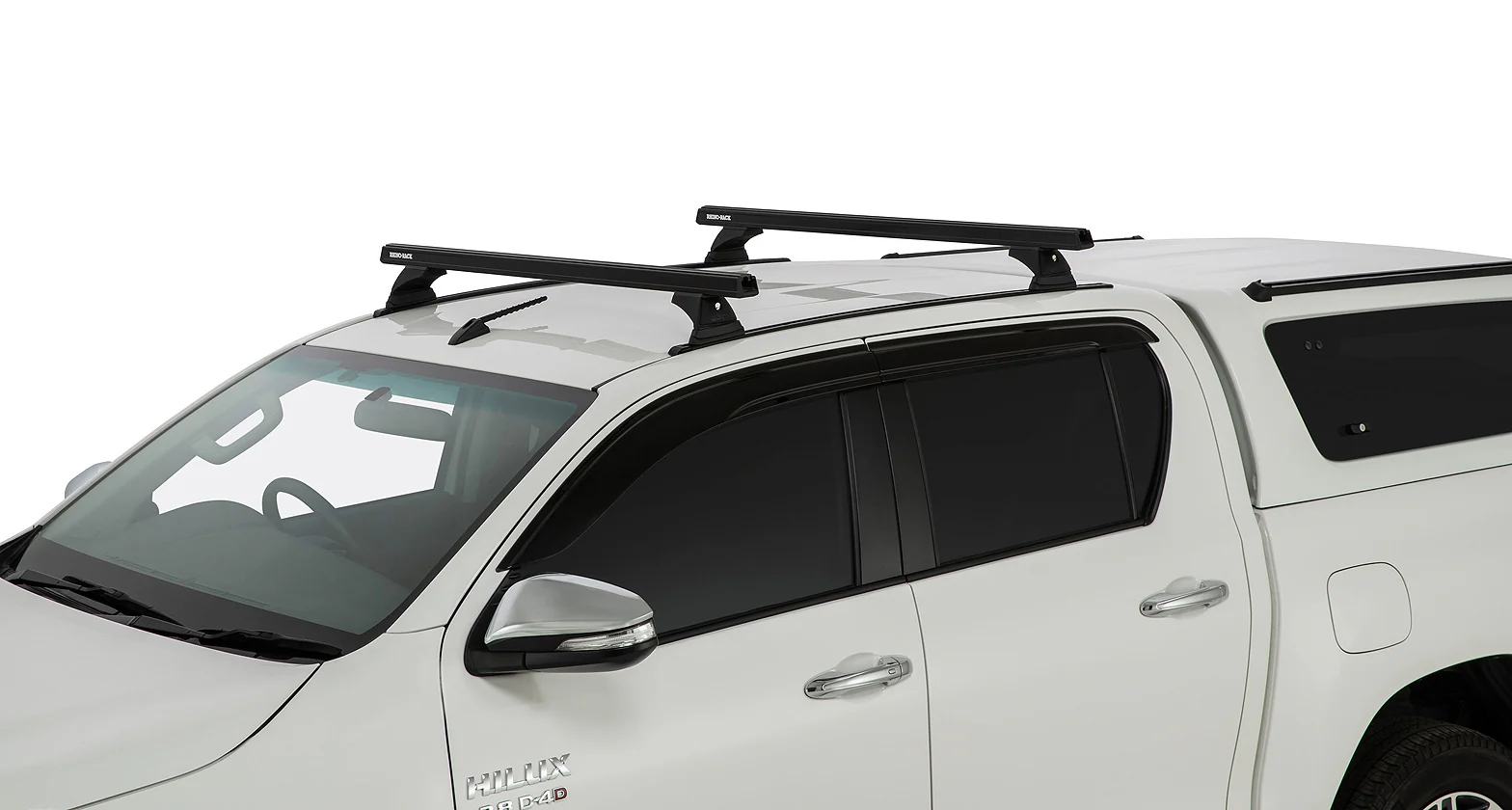 Kit 2 barres de toit noire 1250mm Heavy Duty RCH Trackmount Toyota Hilux Revo 2015+ - RHINO-RACK - Image 5