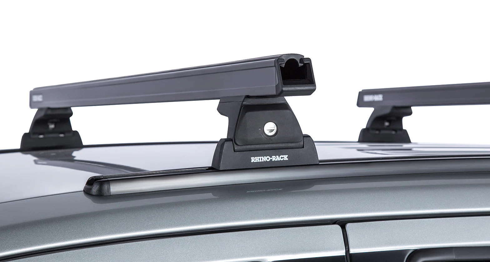 Kit 2 barres de toit noire 1250mm Heavy Duty RLT600 Trackmount Nissan Navara NP300 2015-2021 - RHINO-RACK - Image 2