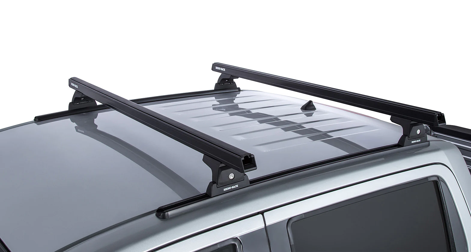 Kit 2 barres de toit noire 1250mm Heavy Duty RLT600 Trackmount Nissan Navara NP300 2015-2021 - RHINO-RACK - Image 6