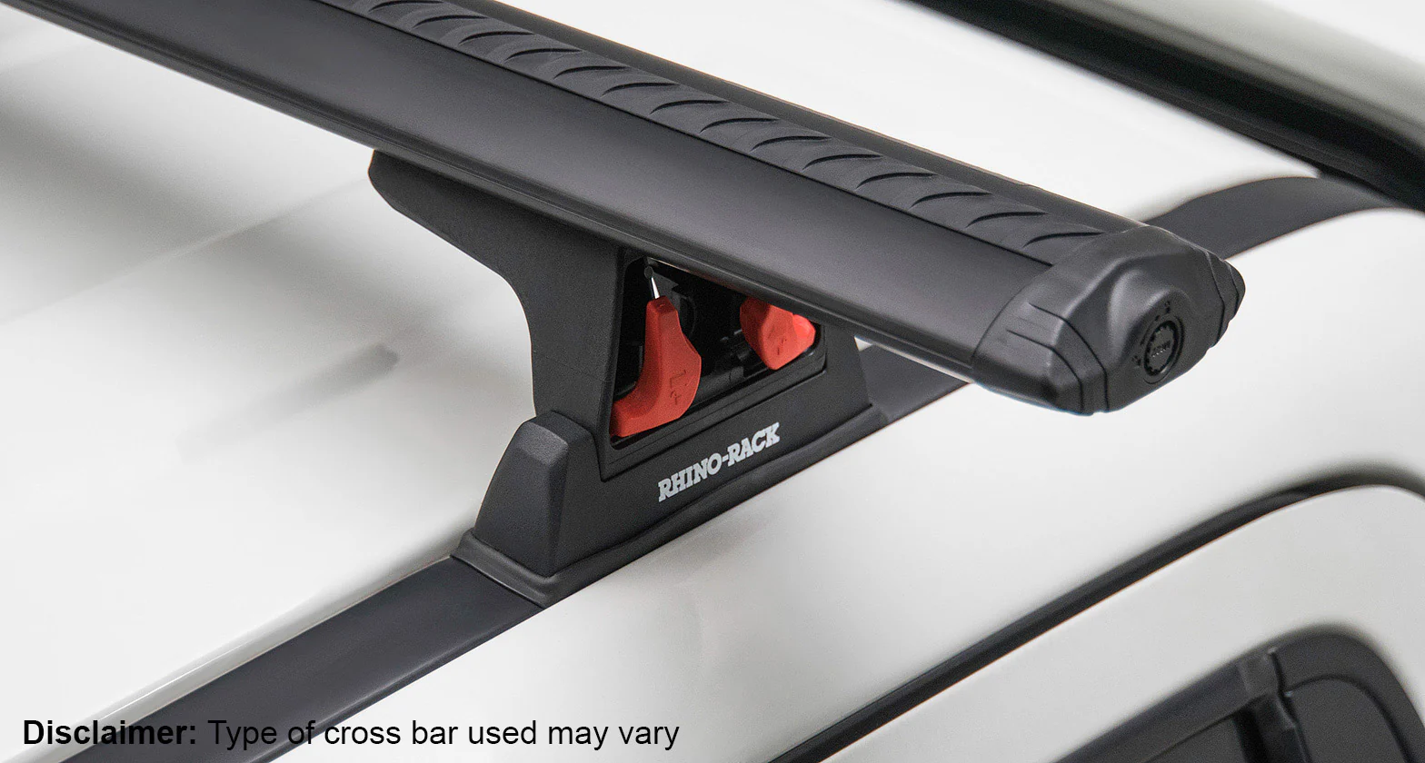 Kit 2 barres de toit noire 1650mm Heavy Duty avec pieds RLT600 Ditch Mount Iveco Daily H1 3520 WB 2015+ - RHINO-RACK - Image 4