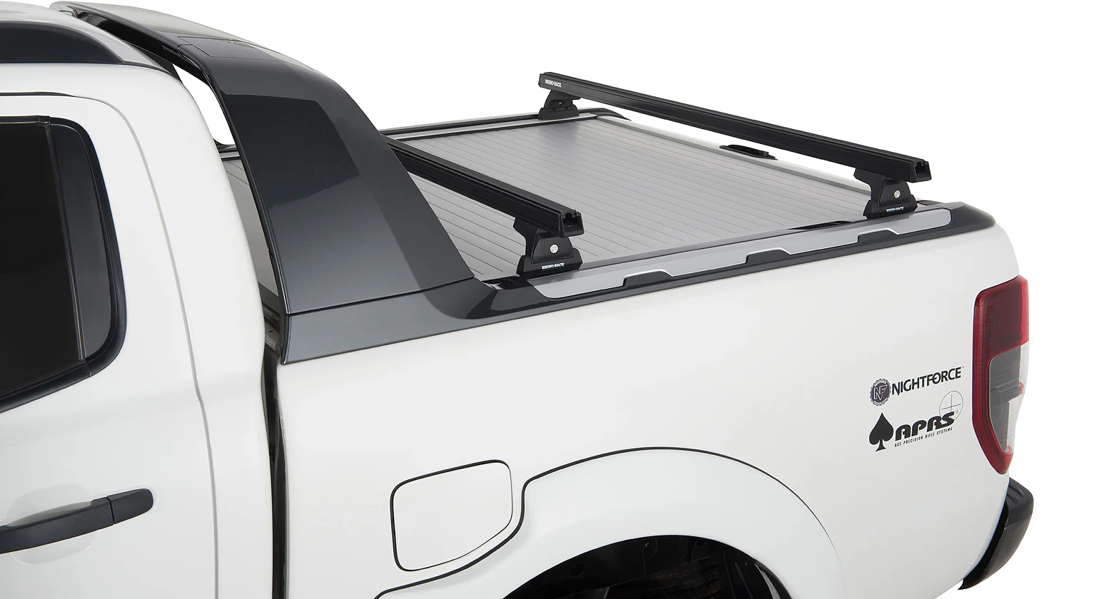 Kit 2 barres de toit noire Heavy Duty 1500mm avec pieds RLT600 Ford Ranger Wildtrak T6/T7/T8 2012-2022 - RHINO-RACK