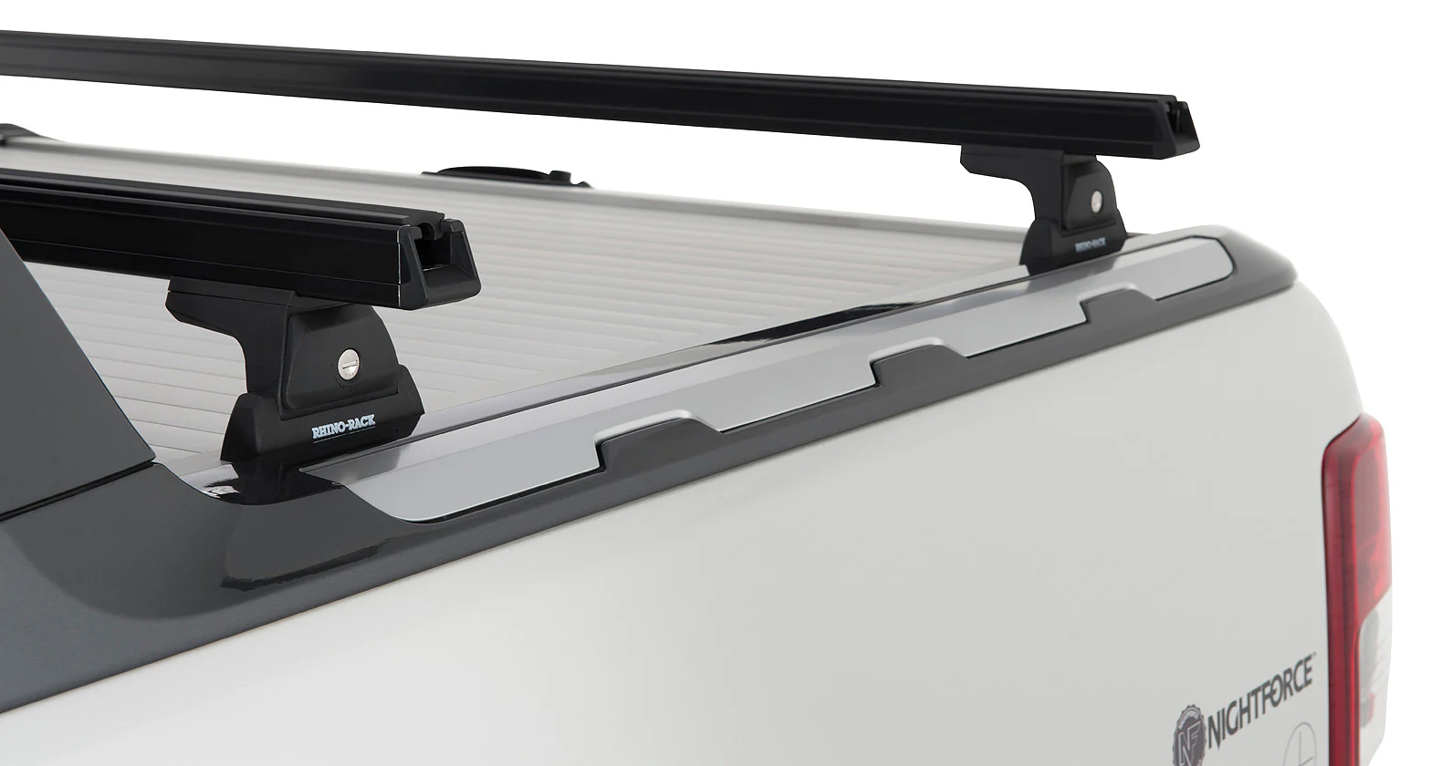Kit 2 barres de toit noire Heavy Duty 1500mm avec pieds RLT600 Ford Ranger Wildtrak T6/T7/T8 2012-2022 - RHINO-RACK - Image 5