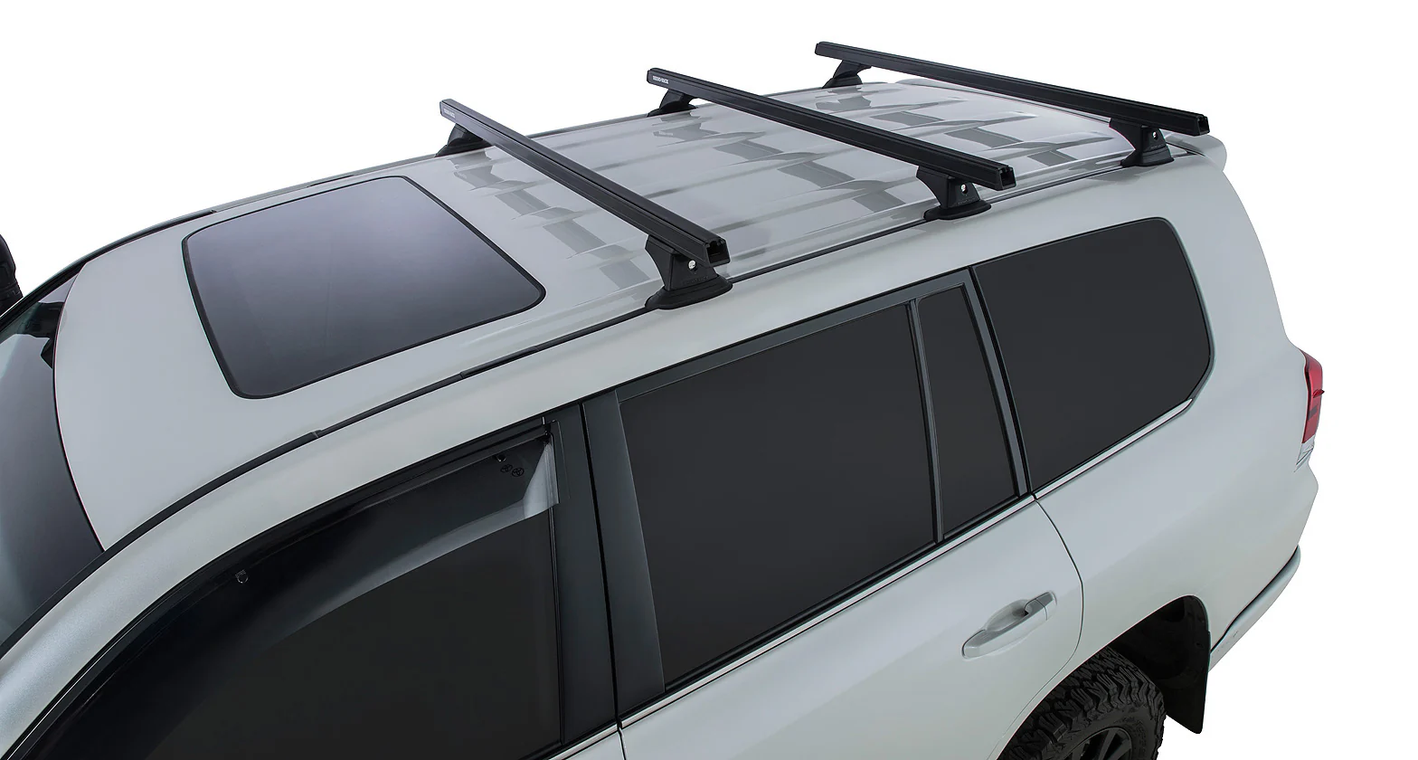 Kit 3 barres de toit noire 1375mm Heavy Duty avec pieds RCH Toyota Land Cruiser série 200 2007-2021 - RHINO-RACK - Image 4