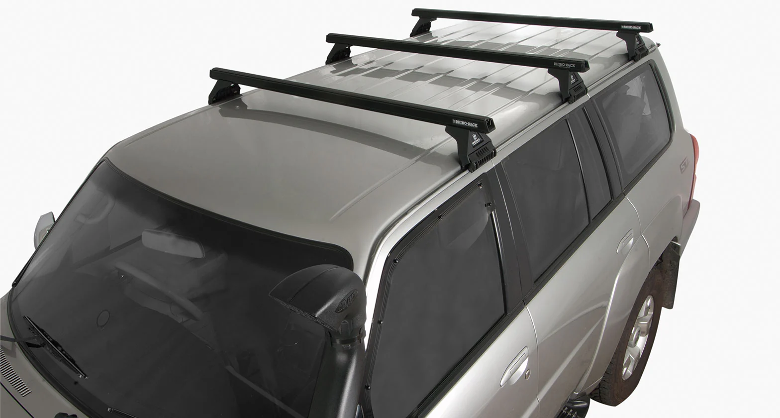 Kit 3 barres de toit noire 1375mm Heavy Duty RL110 Trackmount Nissan Patrol GU Y61 1997-2017 - RHINO-RACK - Image 2