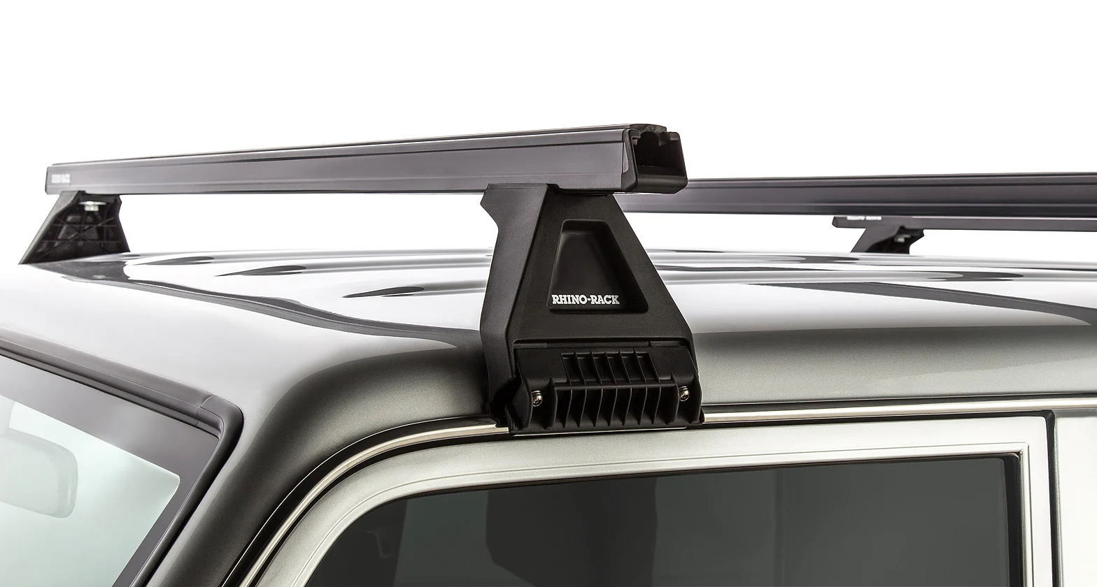 Kit 3 barres de toit noire Heavy Duty 1500mm avec pieds RL150 Toyota Land Cruiser série 76 2007+ - RHINO-RACK - Image 2