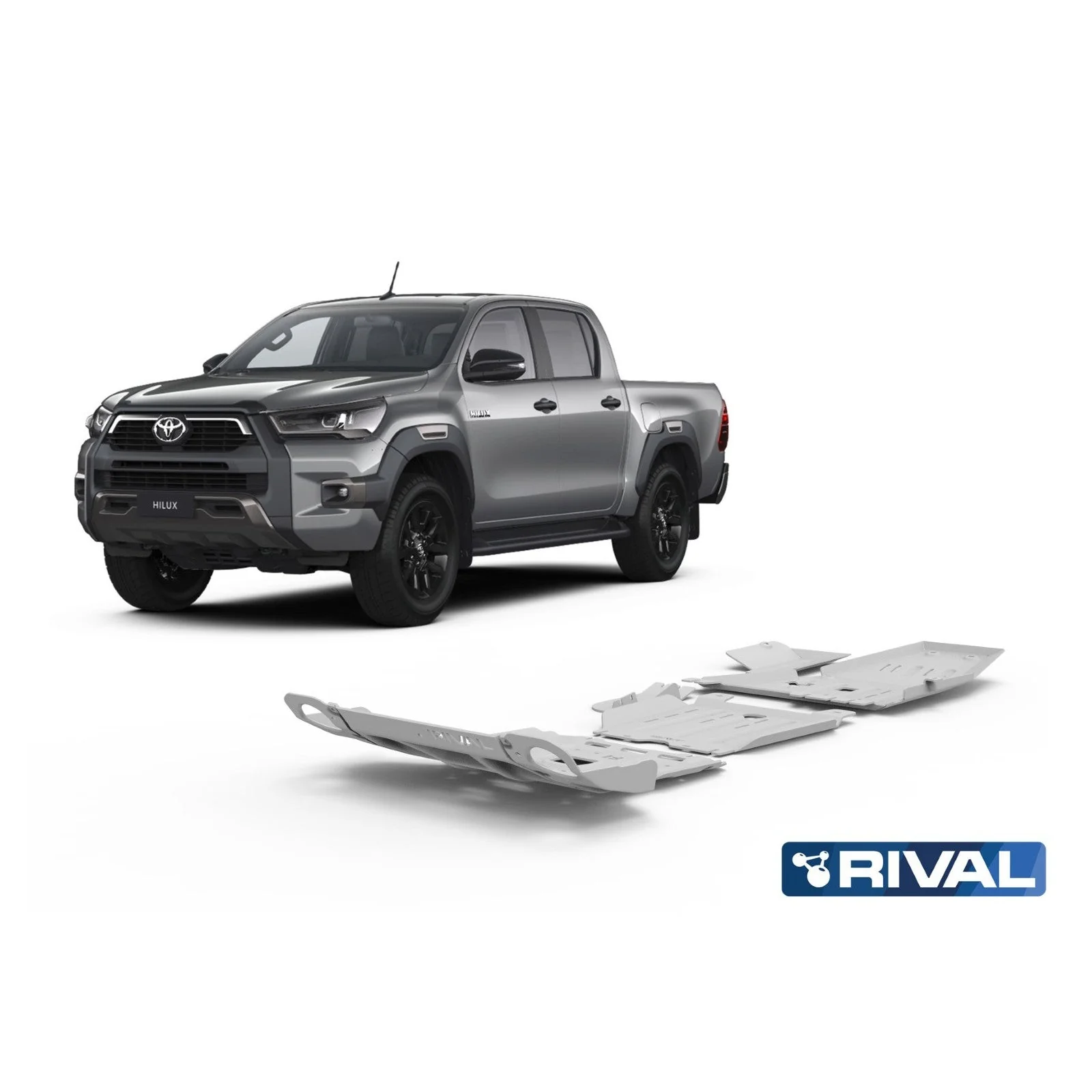 Kit 3x Protections Toyota Hilux REVO 2016-Présent - Rival4x4 - Aluminium