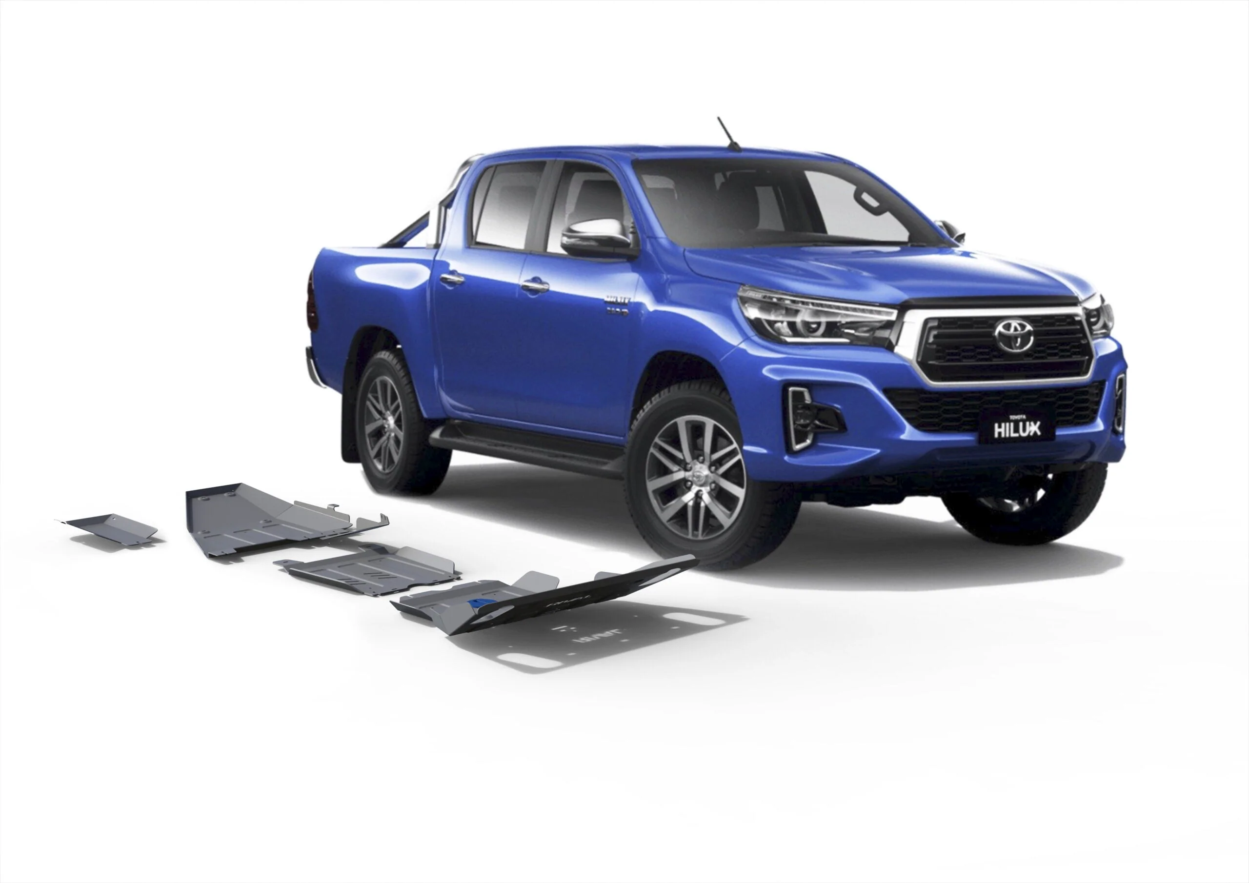 Kit 3x Protections Toyota Hilux REVO 2016-Présent - Rival4x4 - Aluminium - Image 2