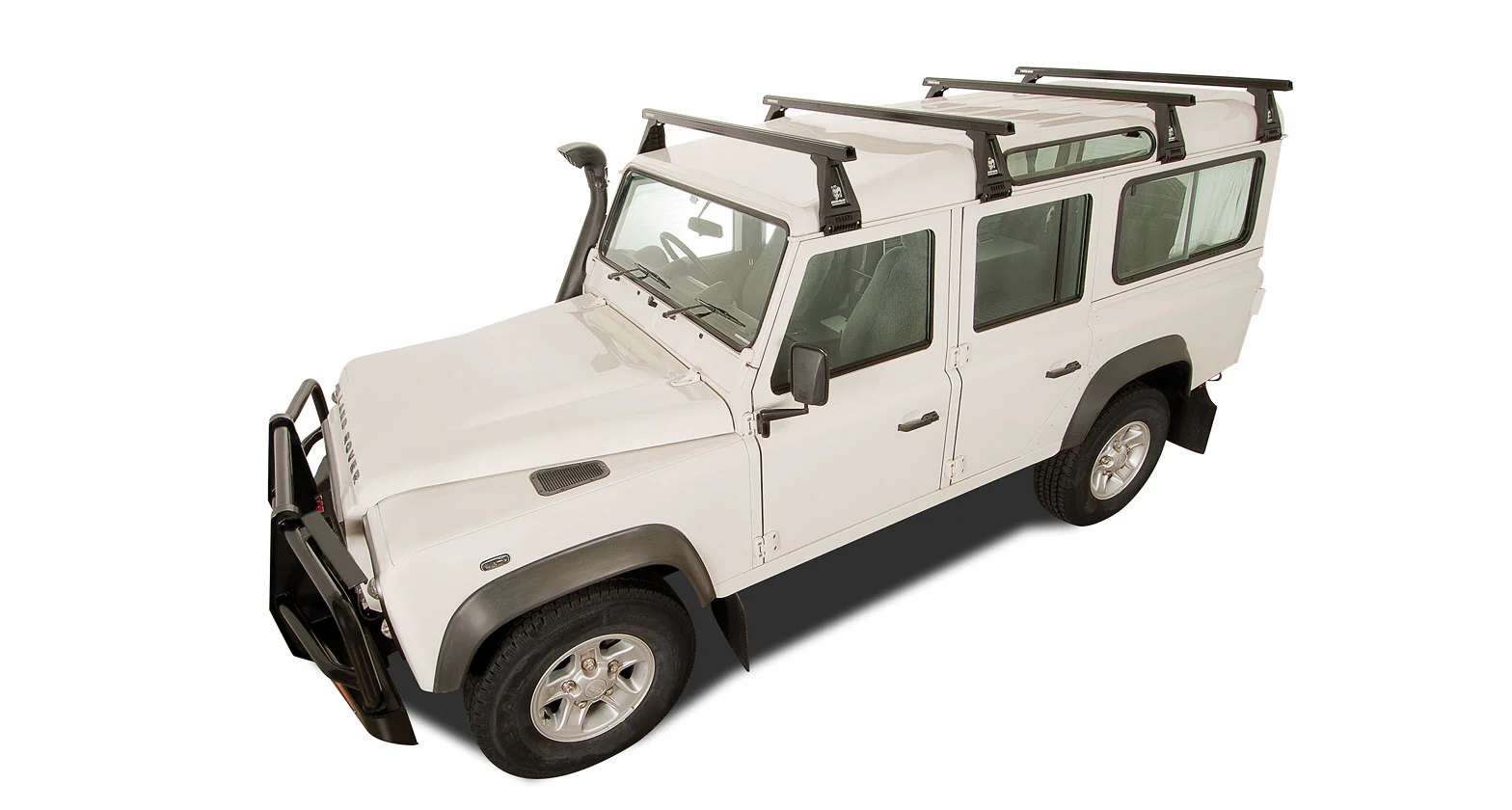 Kit 4 barres de toit noire Heavy Duty 1500mm avec pieds RL210 Land Rover Defender 110 1993-2020 - RHINO-RACK - Image 3