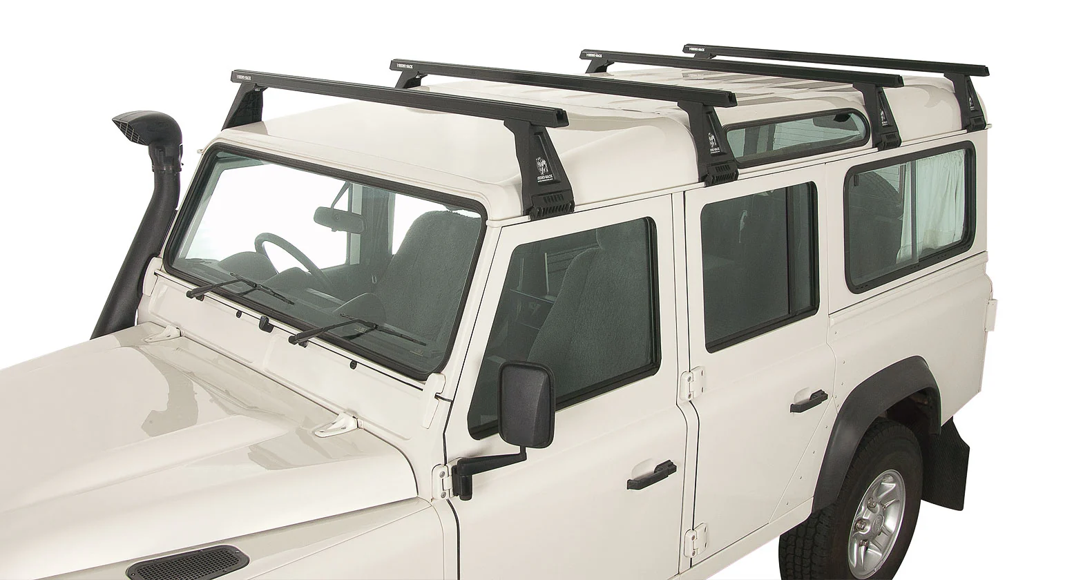 Kit 4 barres de toit noire Heavy Duty 1500mm avec pieds RL210 Land Rover Defender 110 1993-2020 - RHINO-RACK - Image 6