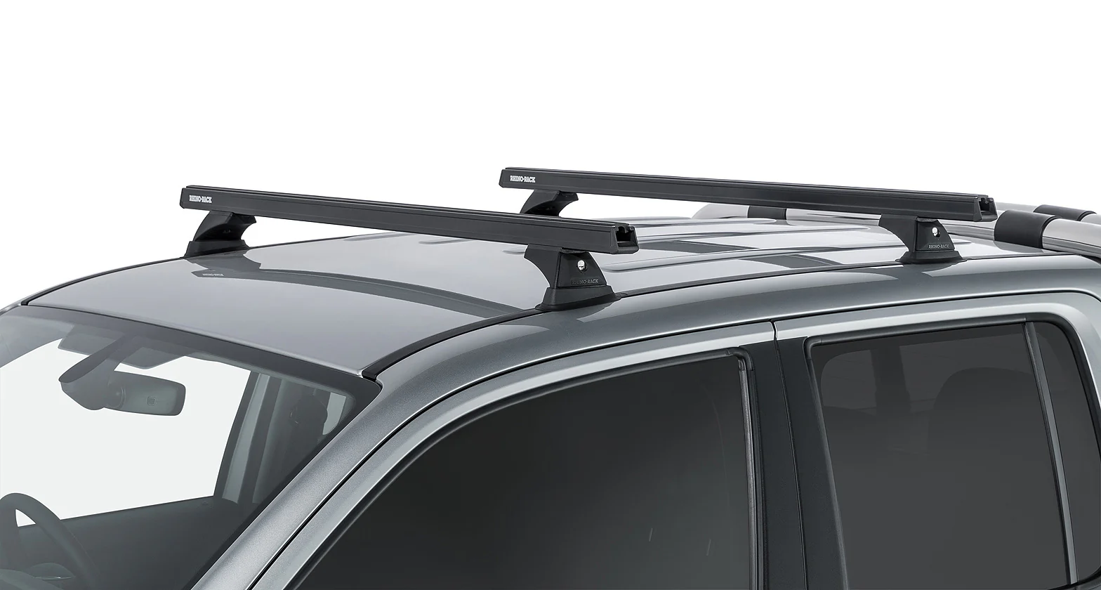 Kit 2 barres de toit noire 1375mm Heavy Duty avec pieds RCH Volkswagen Amarok 2H 2011-2023 - RHINO-RACK - Image 2