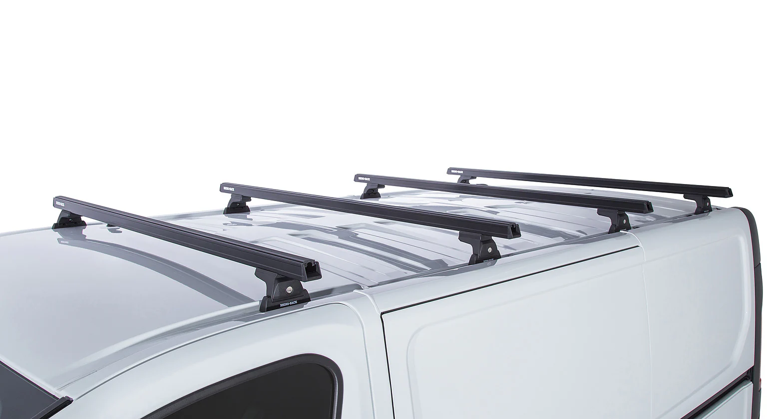 Kit 4 barres de toit noire 1650mm Heavy Duty avec pieds RLT600 Renault Trafic X82 2015+ - RHINO-RACK - Image 2