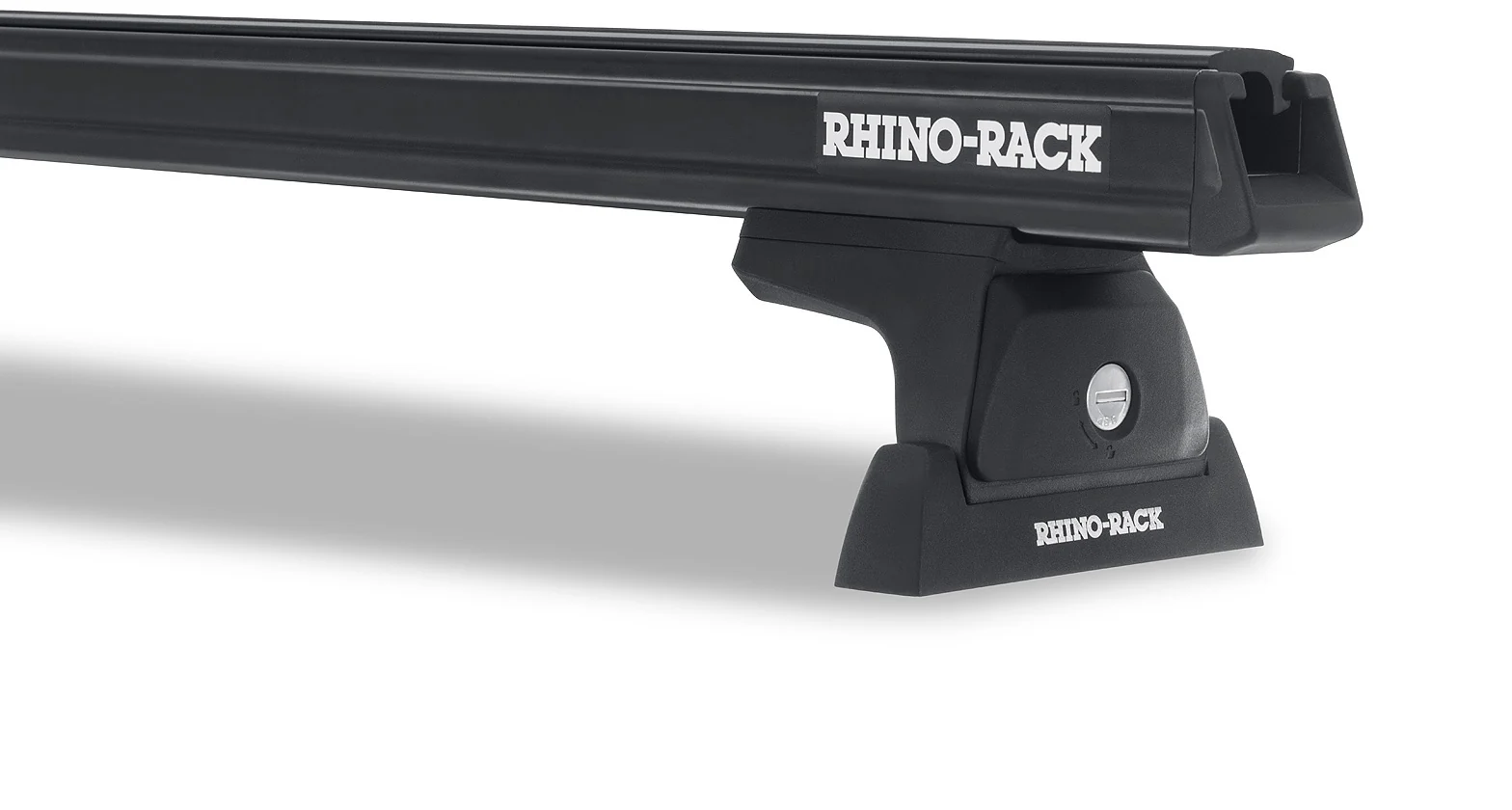 Kit 2 barres de toit noire Heavy Duty 1800mm avec pieds RLT600 Ditch Mount Iveco Daily montage sur pick-up double cabine - RHINO-RACK