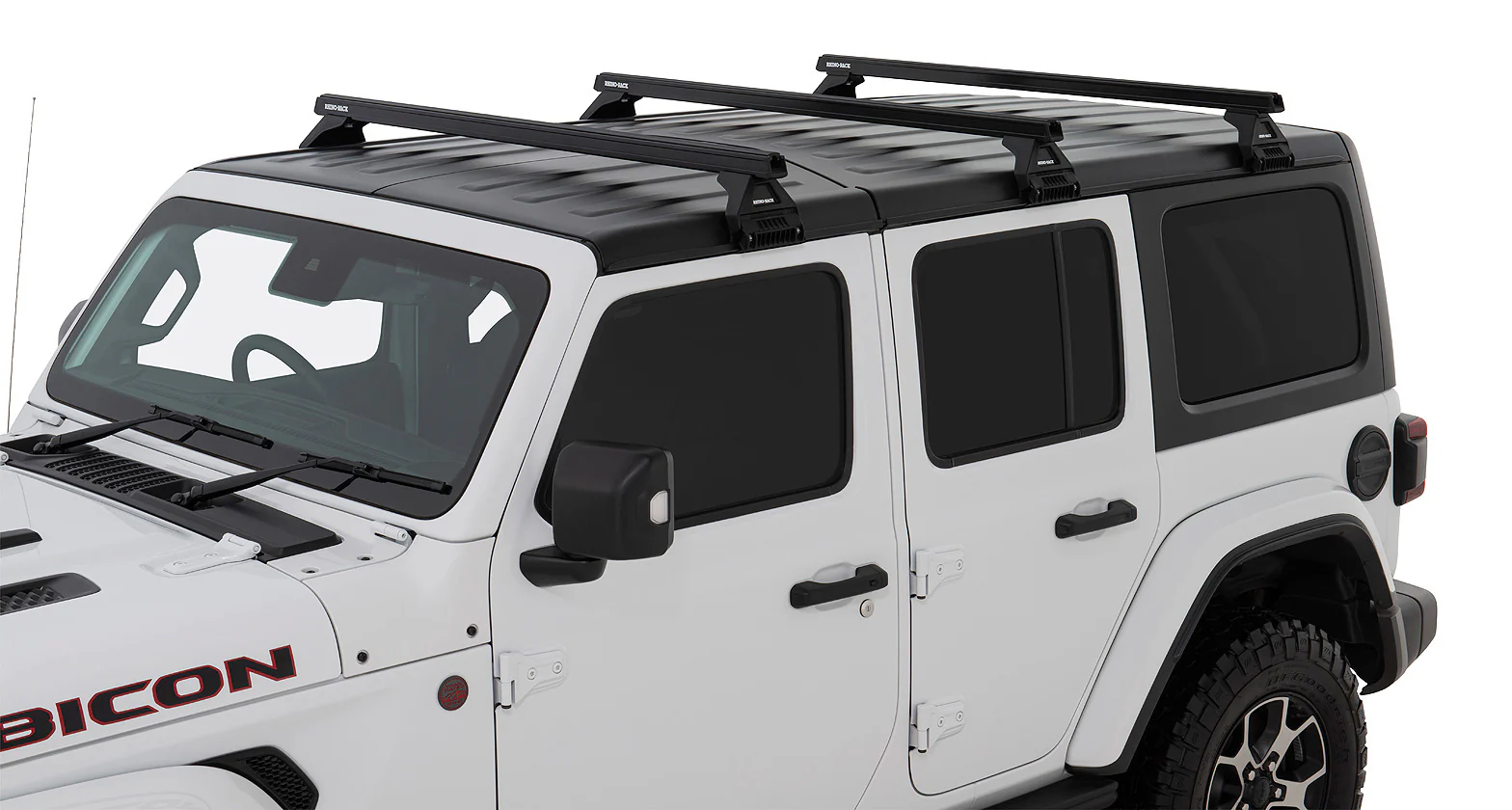 Kit 3 barres de toit noire Heavy Duty 1500mm avec pieds RL110 Jeep Wrangler JL 2019+ - RHINO-RACK - Image 3