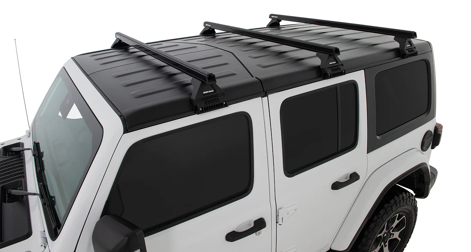 Kit 3 barres de toit noire Heavy Duty 1500mm avec pieds RL110 Jeep Wrangler JL 2019+ - RHINO-RACK - Image 4