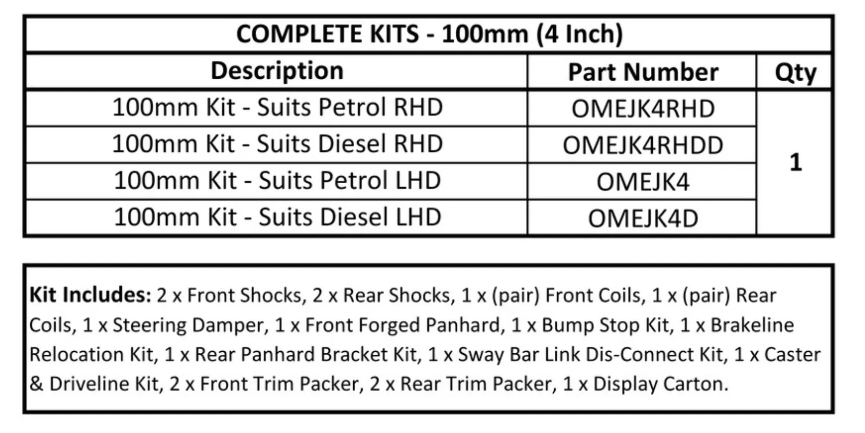 Kit de Suspension OME | Jeep Wrangler JK | +100mm Rehausse - Image 6