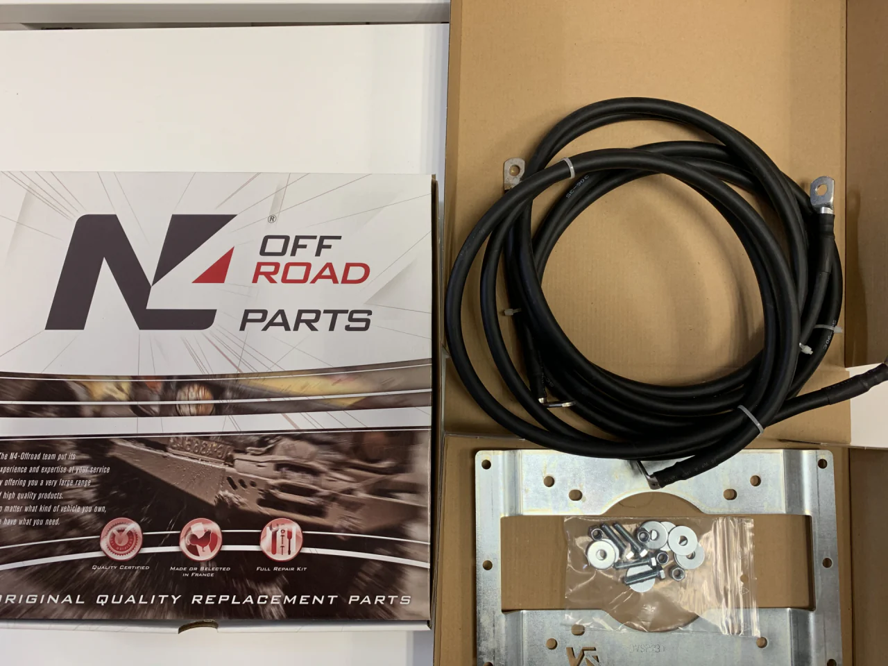 Kit support spécifique de fixation déport 3 mètres pour boitier relais de treuil Warn VR Evo Zeon Tabor N4-Offroad - Image 2