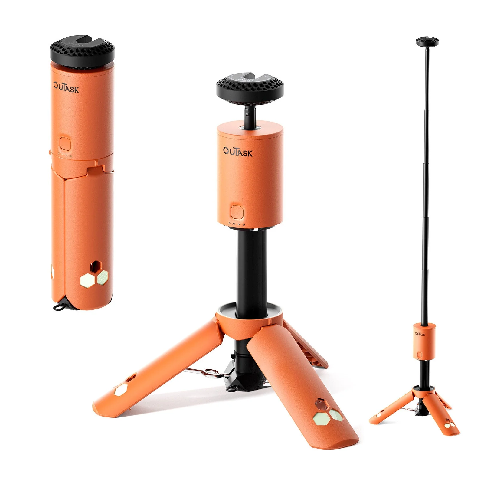OuTask Lampe Télescopique LED Outdoor 720° - Orange - Image 2