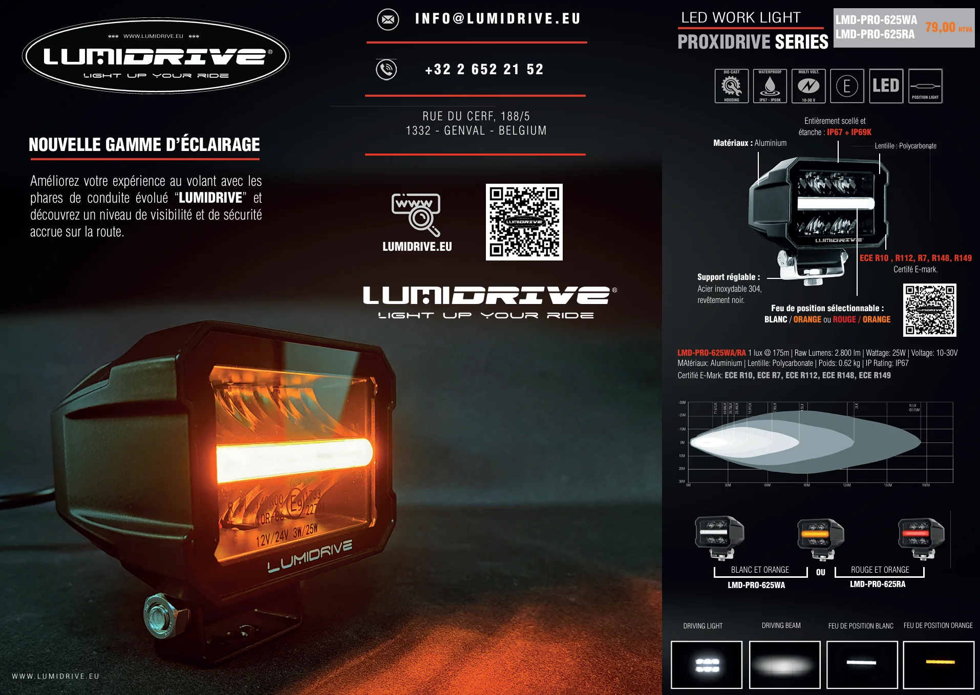 Phare de travail LED Lumidrive PROXIDRIVE 2800 lumens étanche - Image 6