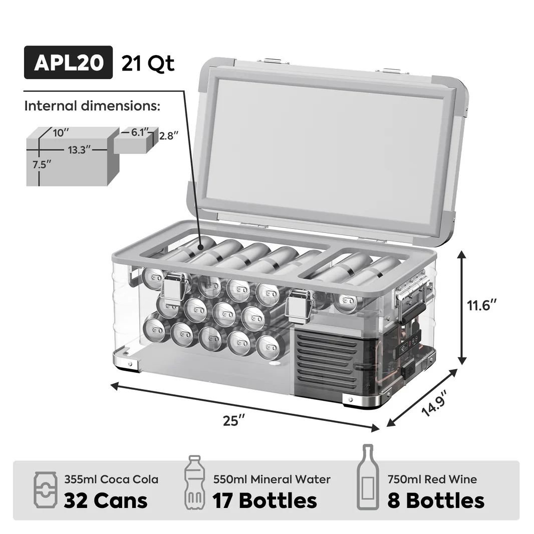 Refrigerateur/Congelateur ICECO 20L Single-Zone - Argent - Image 4