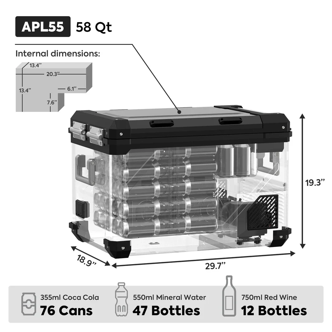 Refrigerateur/Congelateur ICECO 55L Double Compartiments - Noir - Image 3