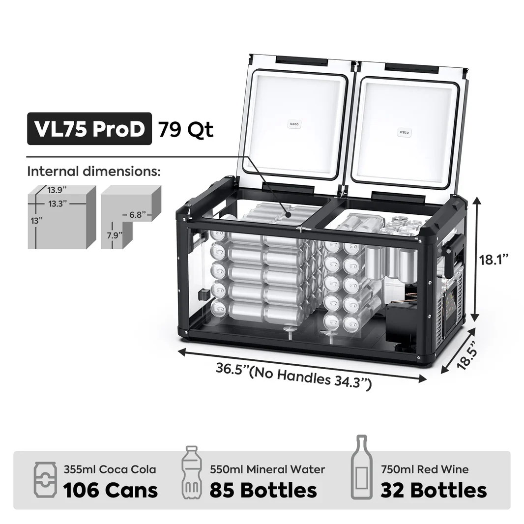 Refrigerateur/Congelateur ICECO 75L Double Compartiments - Gris - Image 18