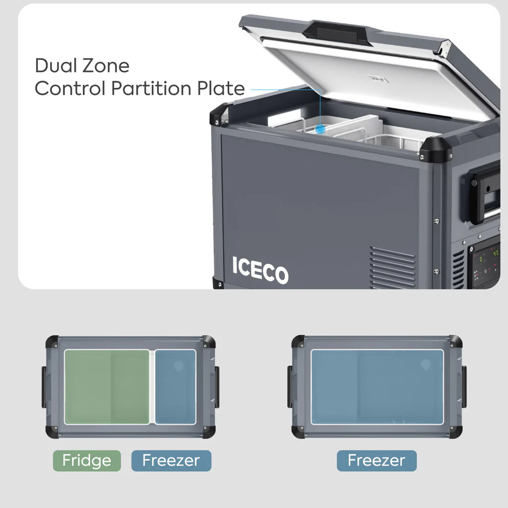 Refrigerateur/Congelateur ICECO 75L Double Compartiments - Gris - Image 3
