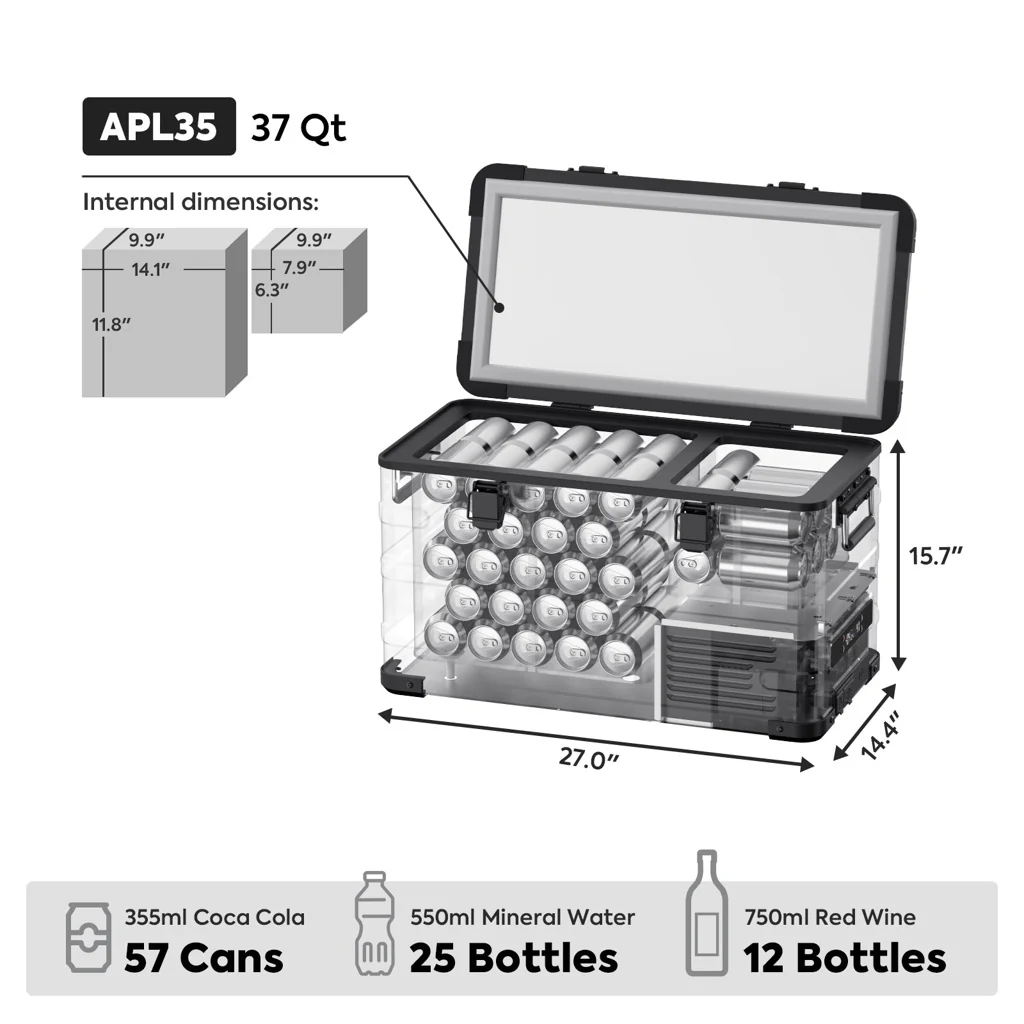 Refrigerateur/Congelateur ICECO APL35 35L Double Zone - Black - Image 4