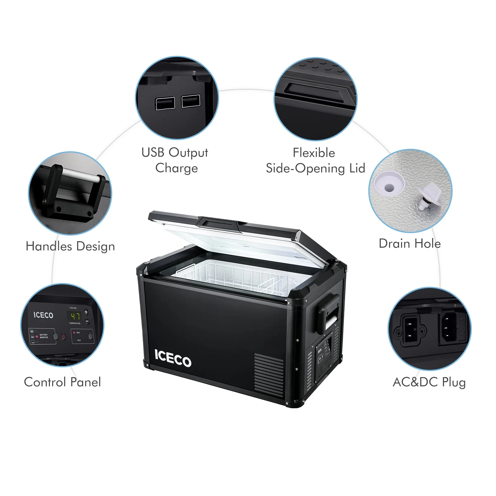 Réfrigérateur Congélateur ICECO VL60PROS 60L - Gris - Image 2