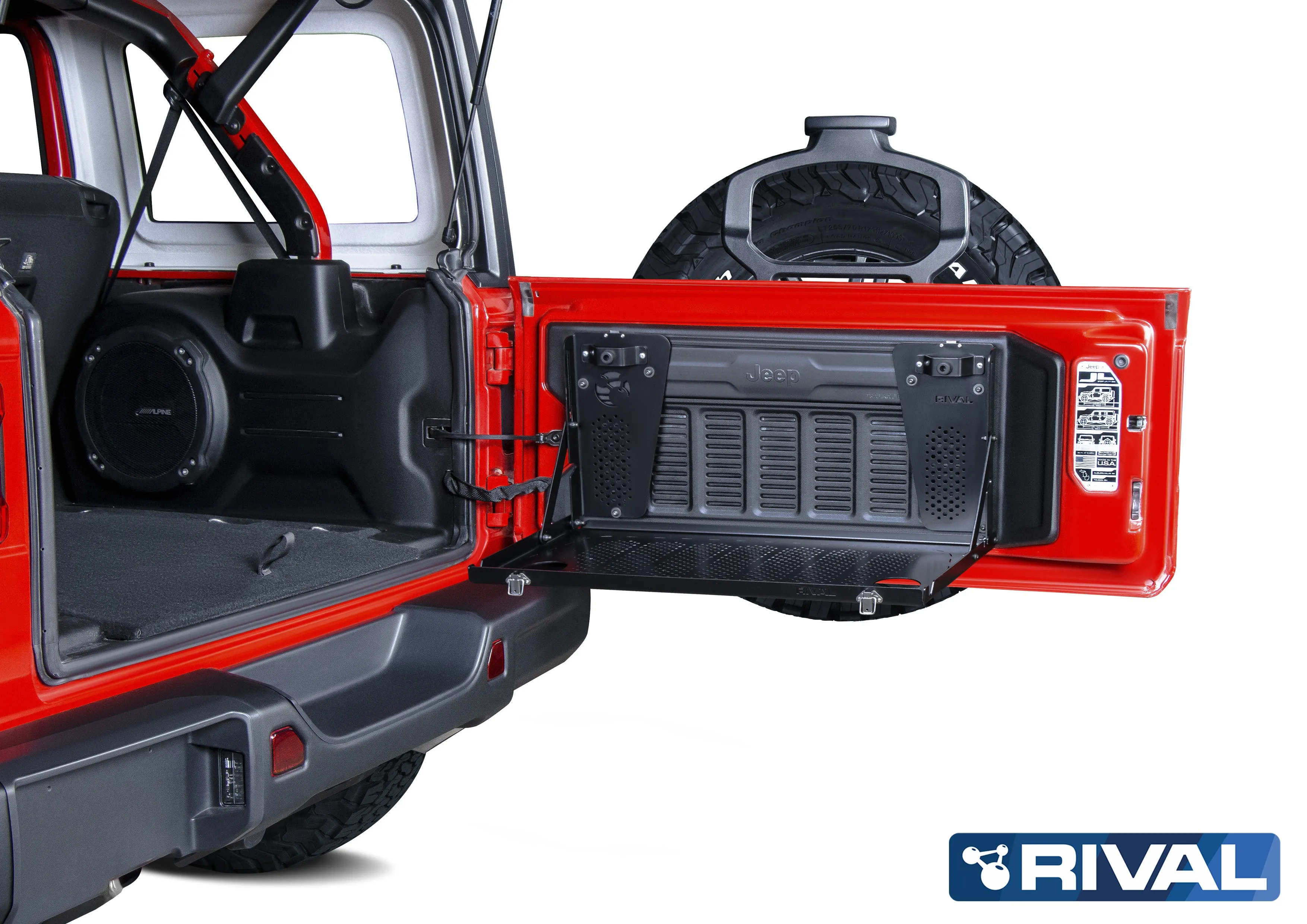 Table Pliante sur Porte Arriere Jeep Wrangler JL - Rival 4x4 - Image 4