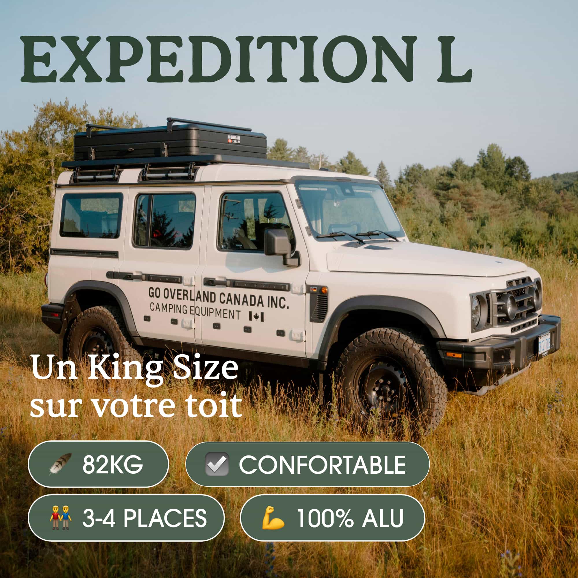 Tente de Toit Expedition L – Go Overland Canada - 3/4 Places - Image 4